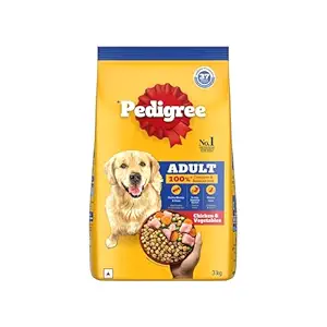 Pedigree Adult Dry Dog Food, Chicken & Vegetables, 3kg